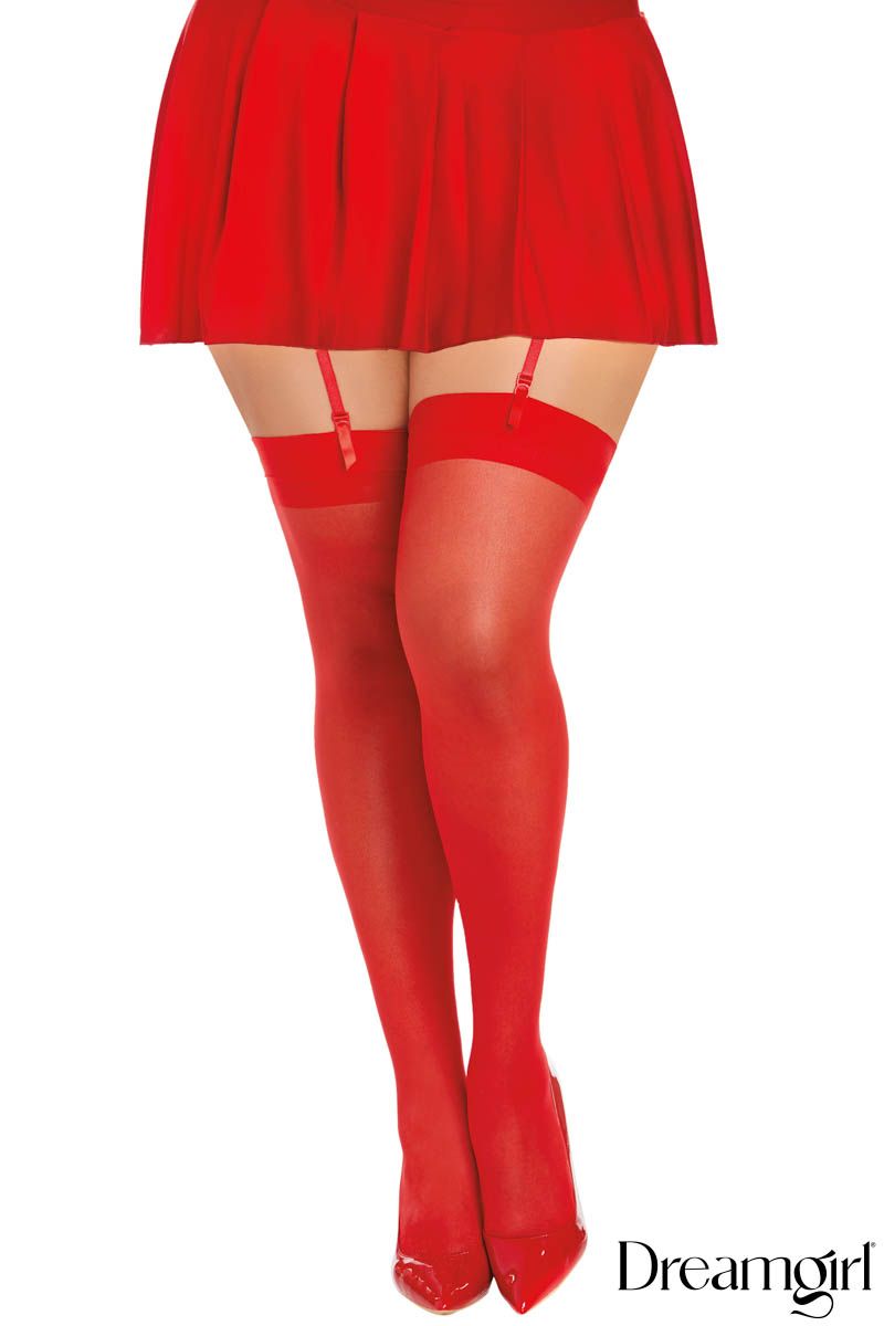 Sheer Thigh High in Red - Jolar Speck