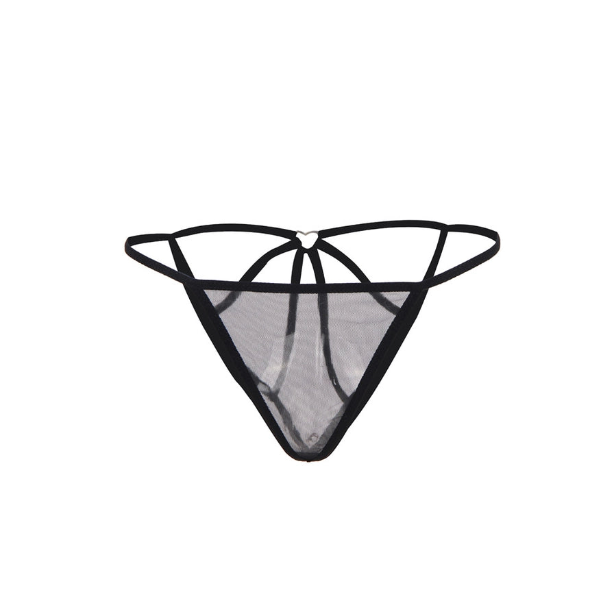 Sheer Mesh Front Lace Up Chemise in Black - Lovely Lies - BraTopia