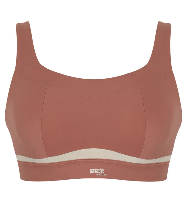 Freedom Non Padded Non Wired Sports Bra In Sienna Rose/Chalk - Panache
