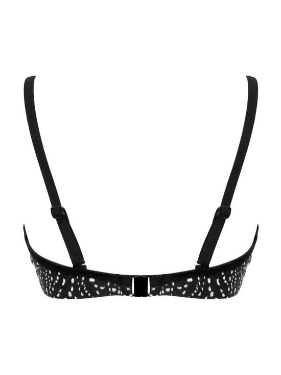 Rhodes Underwired Padded Bikini Top In Black & White - Pour Moi - BraTopia