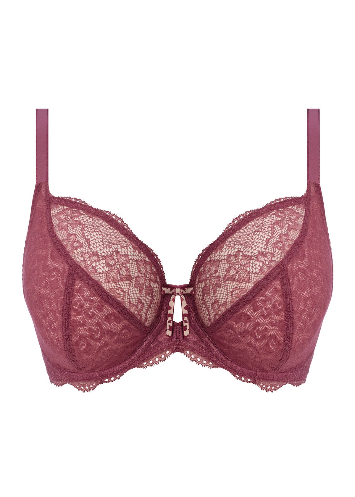 Fancies Plunge Lace Bra In Iced Mocha - Freya - BraTopia