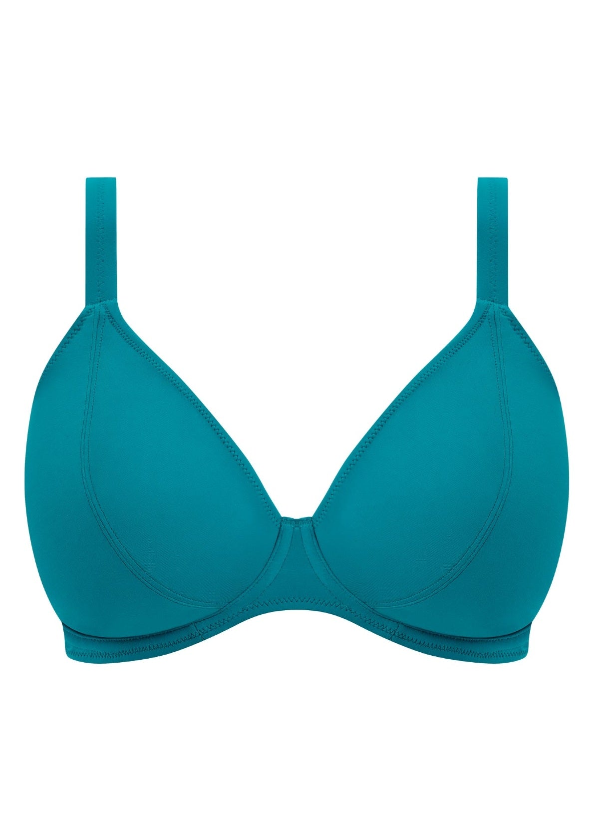 Jewel Cove High Apex Bikini Top In Plain Moonstone - Freya