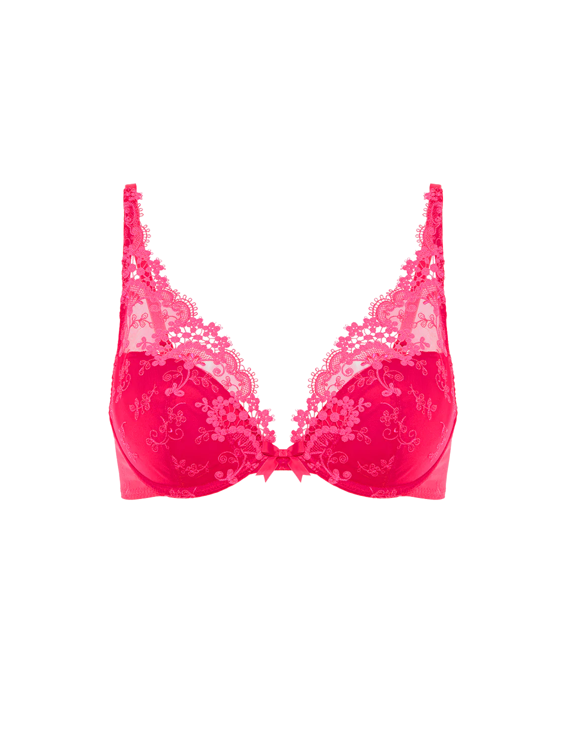 Wish Plunging Push Up Bra In Fabulous Pink - Simone Perele - BraTopia