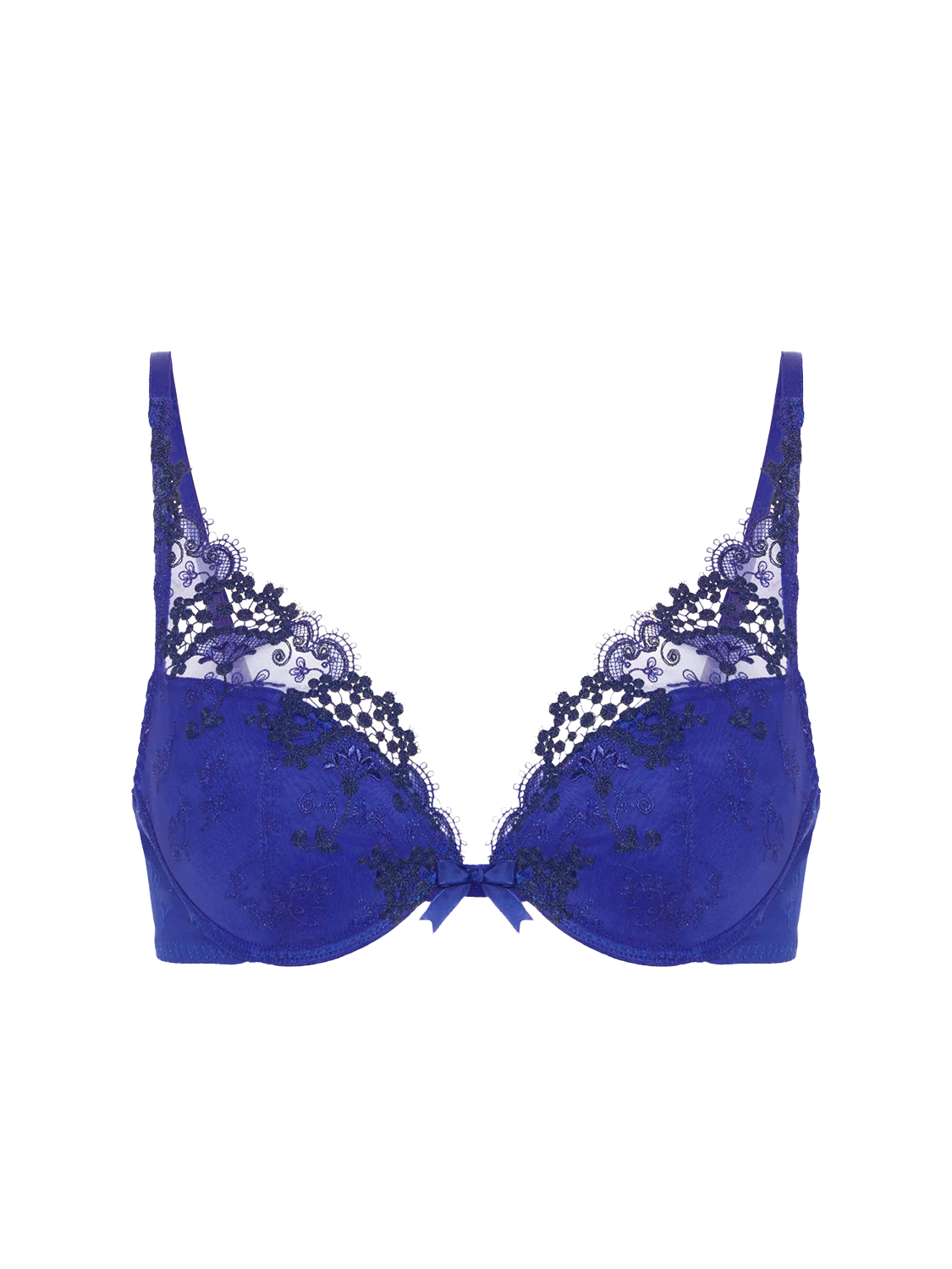 Wish Push Up Bra With Embroidery In Electric Blue - Simone Perele - BraTopia
