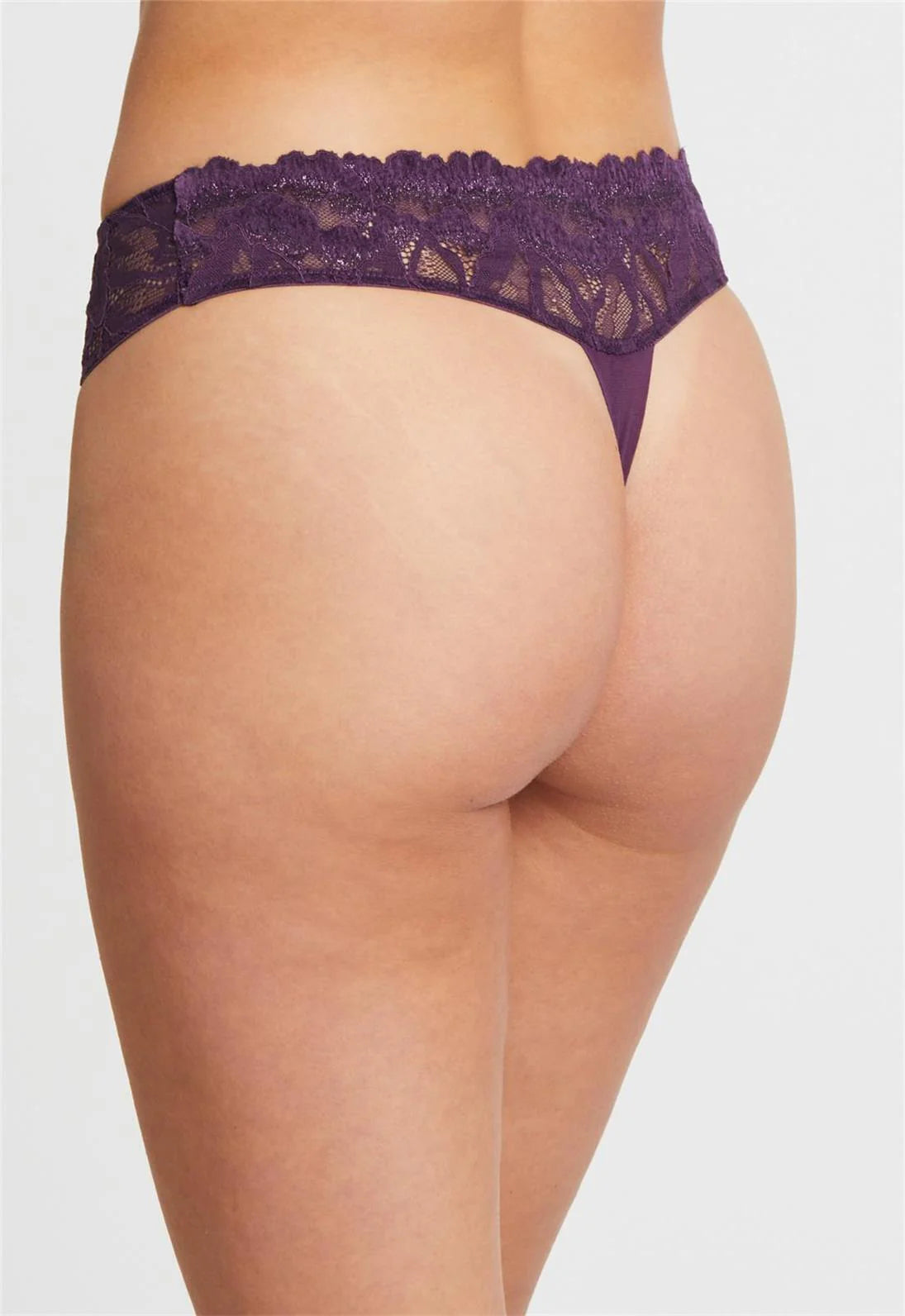 Royale Lace Thong In Pinot - Montelle - BraTopia