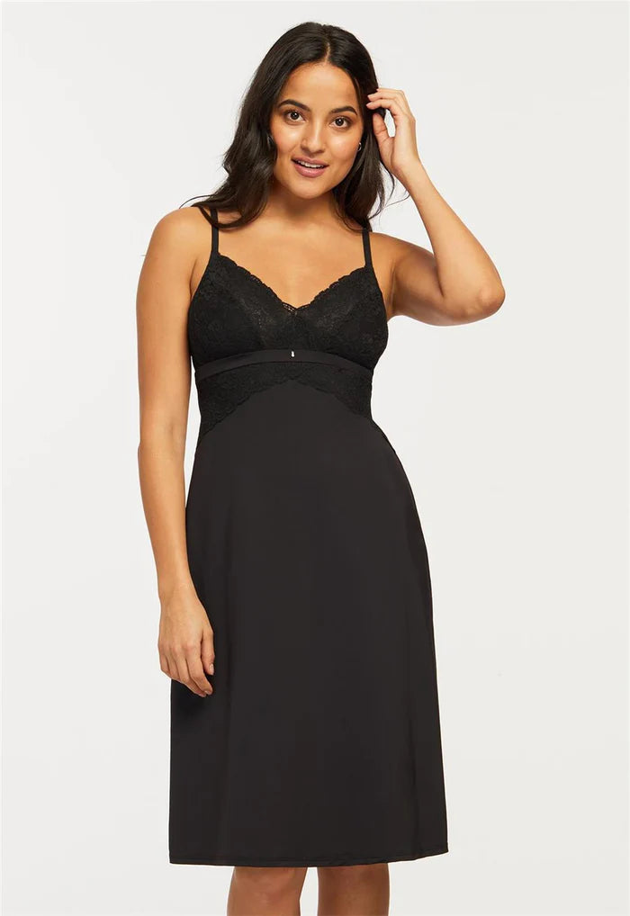 Bust Support Gown In Black - Montelle - BraTopia