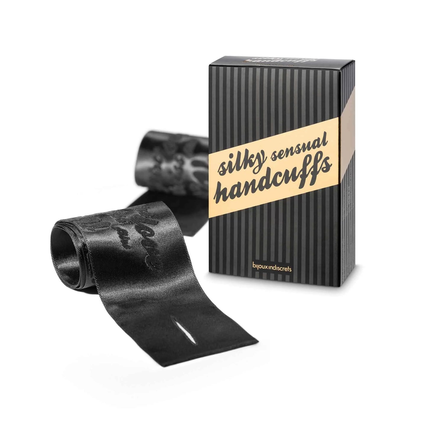 Silky Sensual Handcuffs In Black - Bijoux Indiscrets - BraTopia