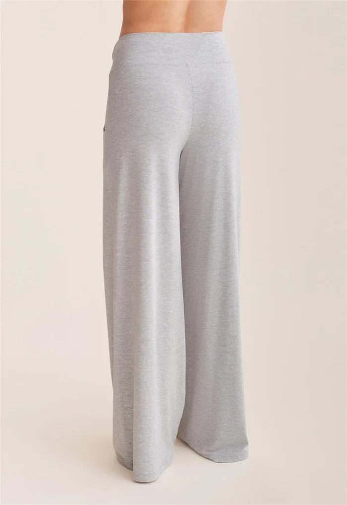 Flared Leg Pant with Pockets in Heather Grey - Fleurt