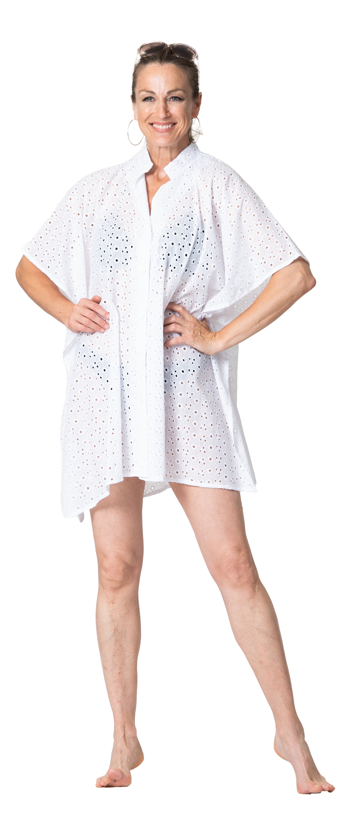 Belvedere Point Shirt Dress in White - Cover Me