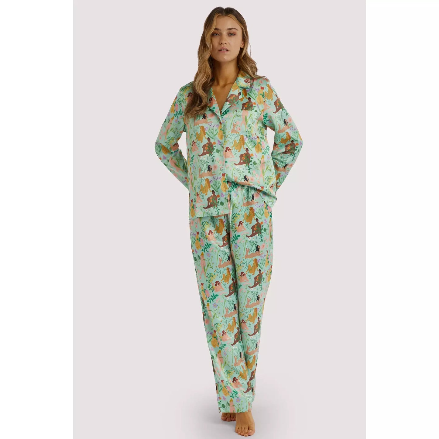 Bodil Jane Recycled Satin Long Sleeve Top - Playful Promises