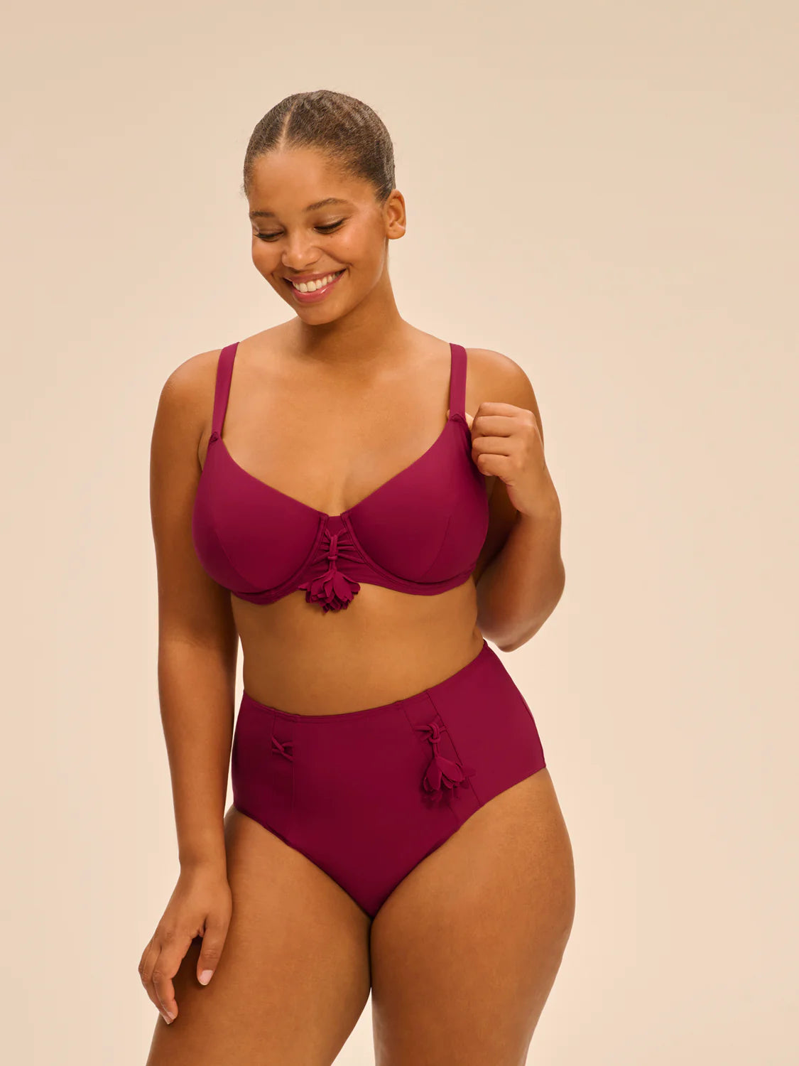 Miracle Retro Bikini Brief In Cranberry - Simone Perele