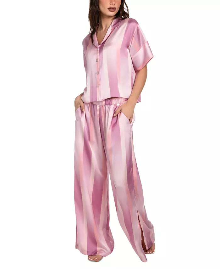 Emberly Pink Stripe Satin Pajama Set - Midnight Bakery