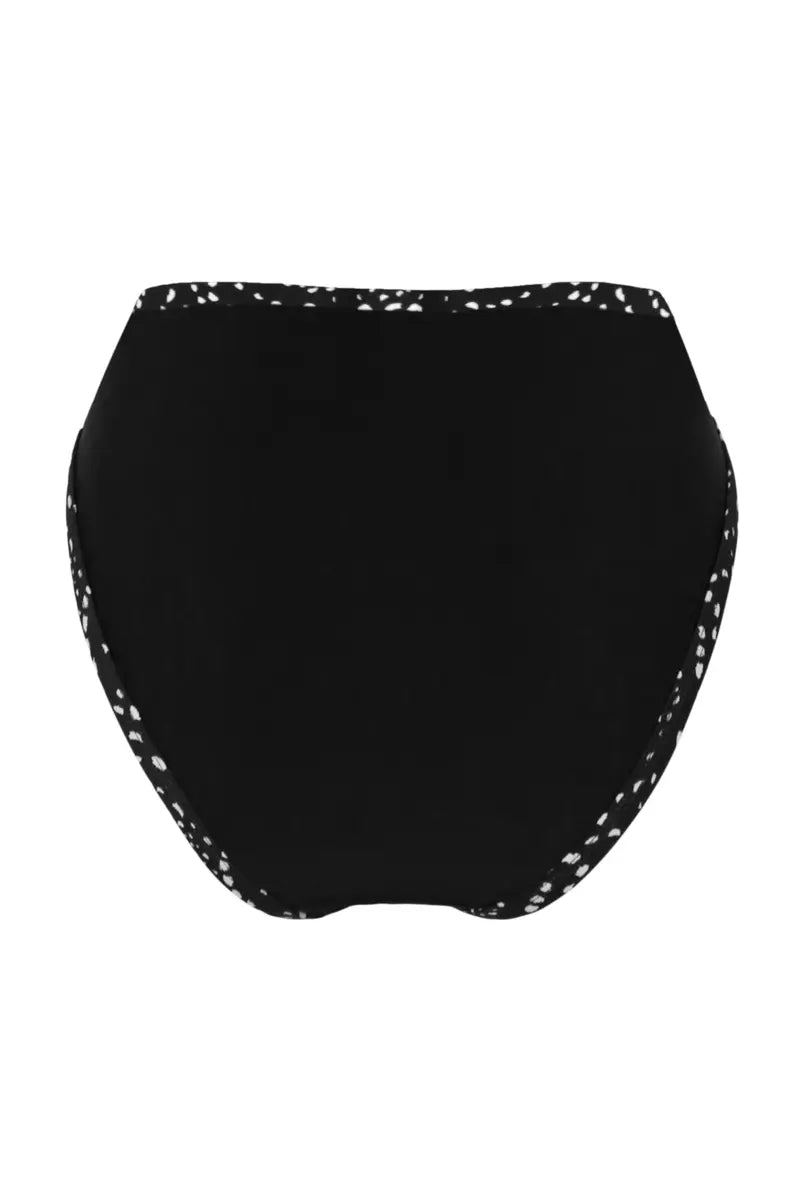 Rhodes High Waist Bikini Brief In Black & White - Pour Moi - BraTopia