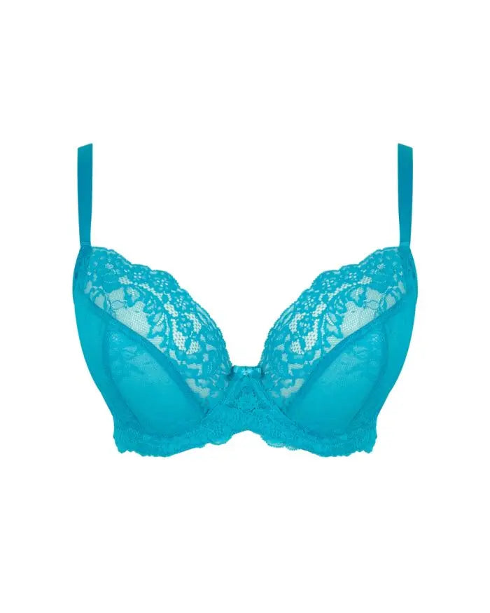 Ana Plunge Non Padded Bra In Ocean Blue - Panache