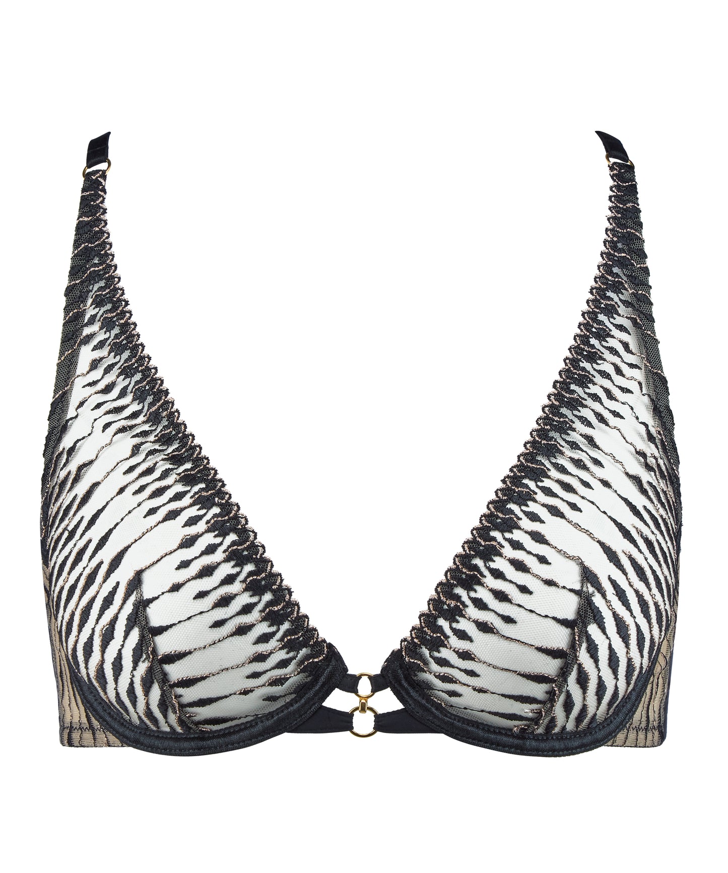 Voodoo Kiss Ultra Plunge Triangle Bra In Millenium Black - Aubade - BraTopia