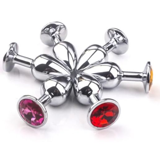 Round Stainless Steel Jeweled Small Plug In Light Pink - Pink Elephant - BraTopia