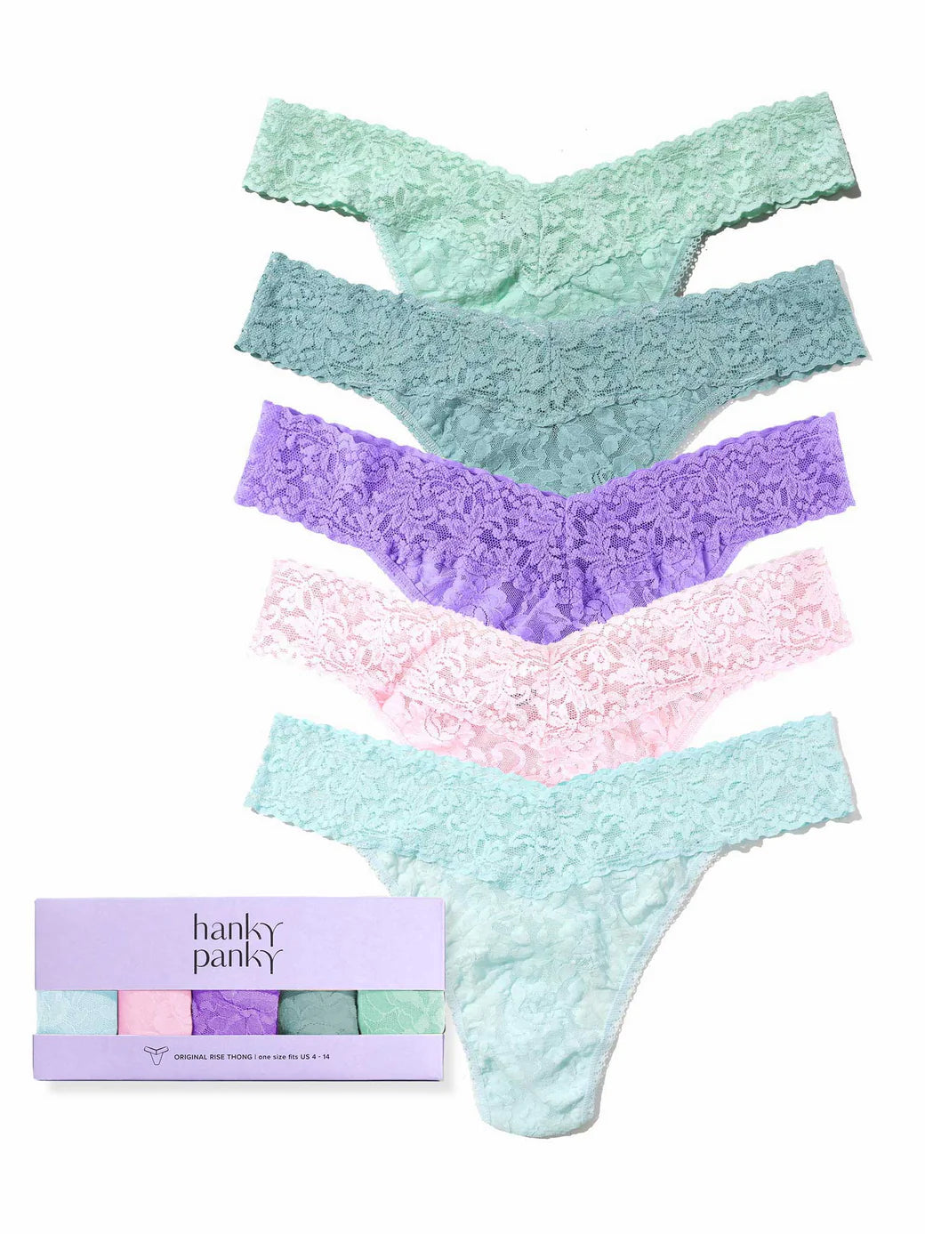 5 Original Rise Thongs in Floral Box - Hanky Panky