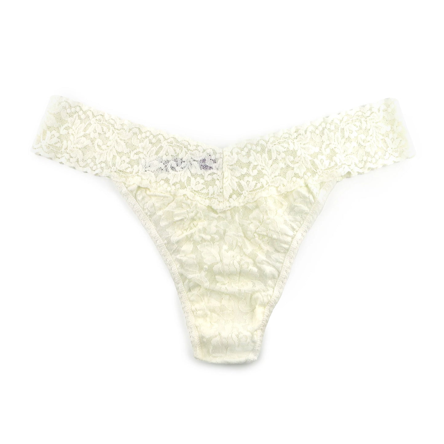 Original Rise Signature Lace Thong In Marshmallow - Hanky Panky - BraTopia
