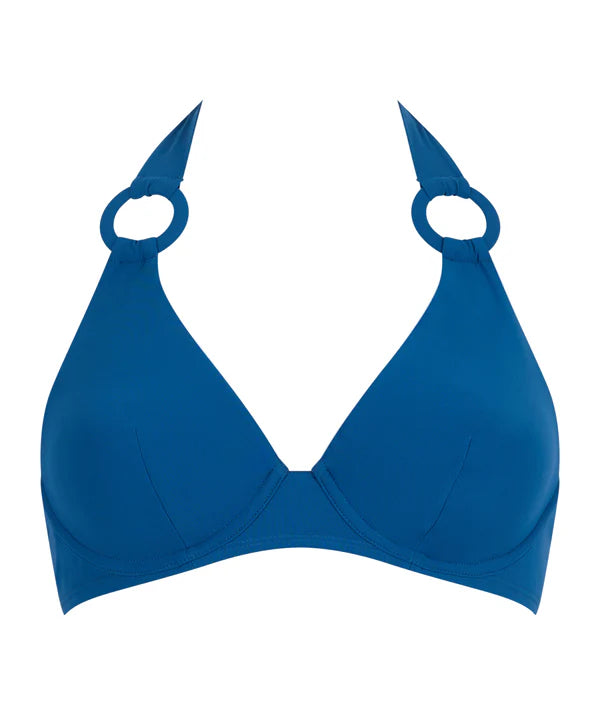 Summer Essence Plunging Triangle Bikini Top in Ibiza Blue - Aubade