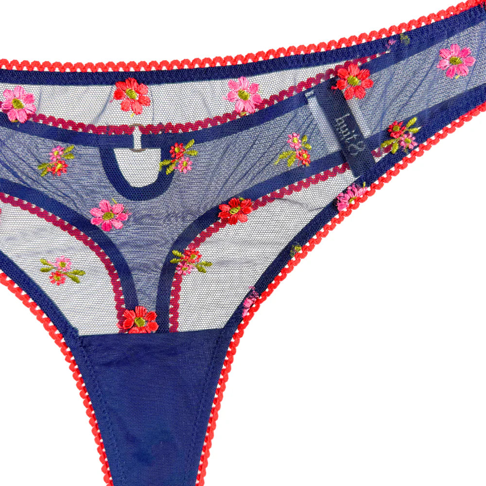 Bisou Tanga In Navy Flower - Huit