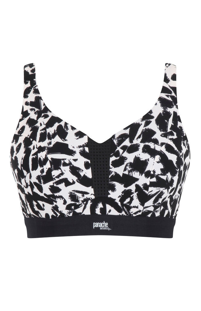 Wired Non-Padded Sports Bra In Mono Print - Panache - BraTopia