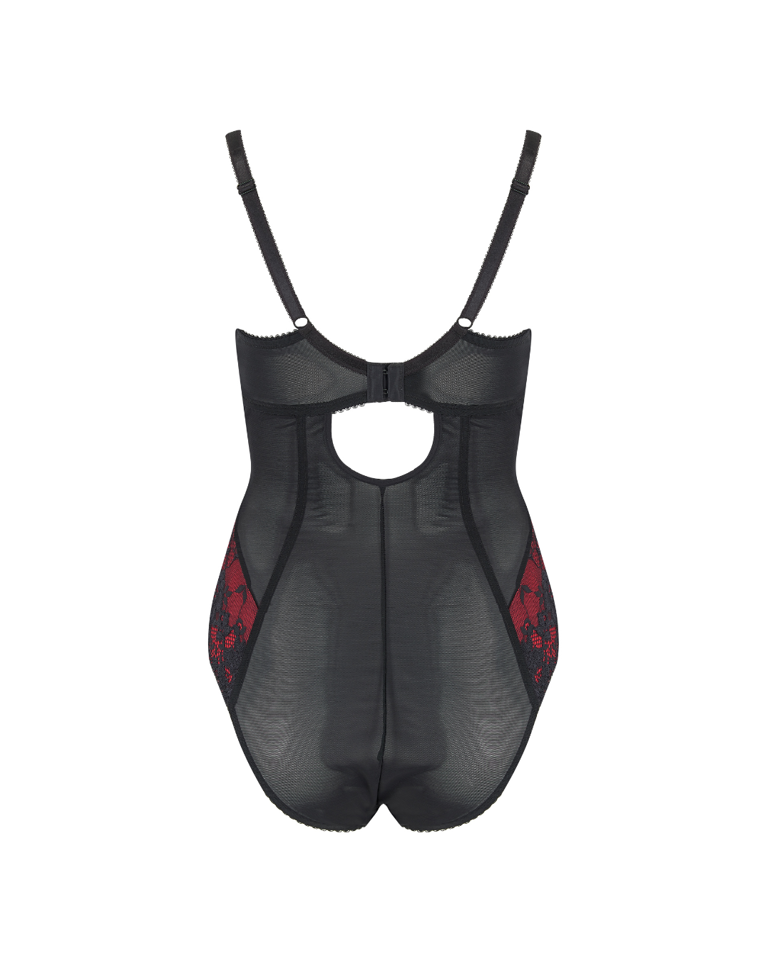 Amour Underwired Body In Black & Scarlet- Pour Moi - BraTopia