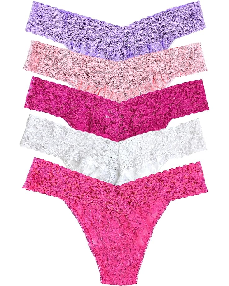 5 Original Rise Thong In Bordeaux, Pink, Raspberry, Viola & Chambray - Hanky Panky - BraTopia
