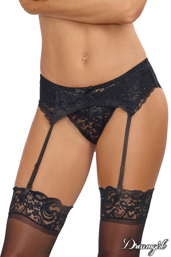 Lace Garterbelt In Black - BraTopia