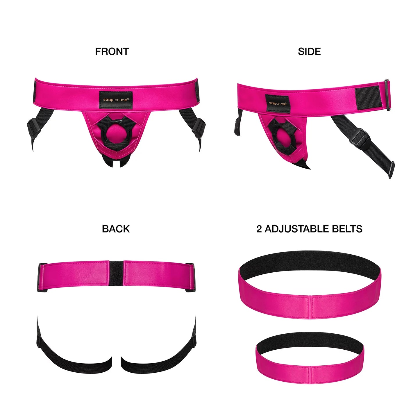 Leatherette Harness Curious In Fuchsia - Strap-on-me - BraTopia