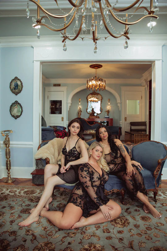 Babydoll In Black 3D Floral - Kilo Brava - BraTopia