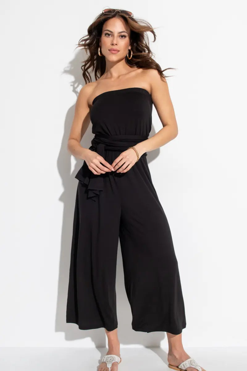 Multiway Jersey Beach Jumpsuit In Black - Pour Moi