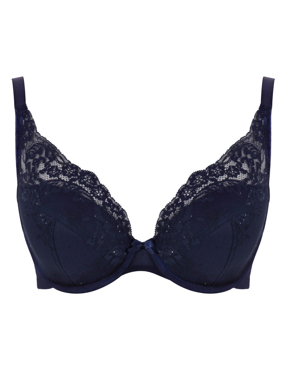 Ana High Apex Plunge Bra In Midnight Sequin - Panache - BraTopia