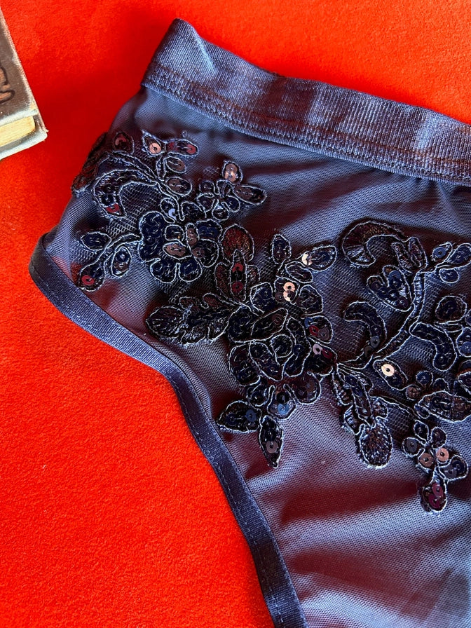 High Waist Thong In Midnight Blue - Kilo Brava - BraTopia