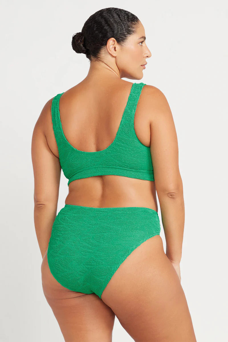 Arte Bikini Top In Green Geo Jacquard - ArteSands - BraTopia
