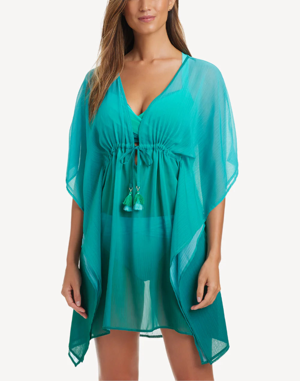 Beat The Heat Caftan In Dark Teal - BLEU