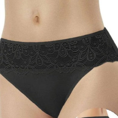 Bali Women's Passion for Comfort Hi-Cut Panty Briefs, Black Lace