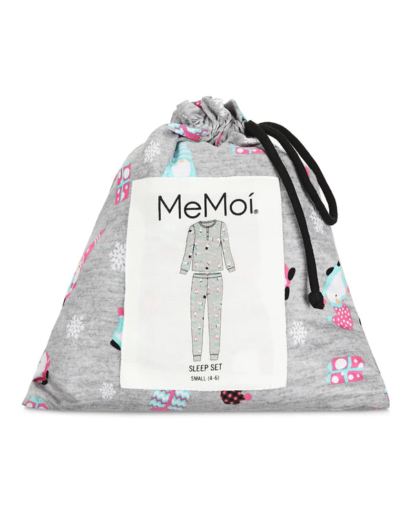 Holiday Gnomes 2 pieces PJ Set In Grey - MeMoi - BraTopia