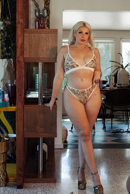 The Embroidery Thong in Multi Sparkle - Kilo Brava