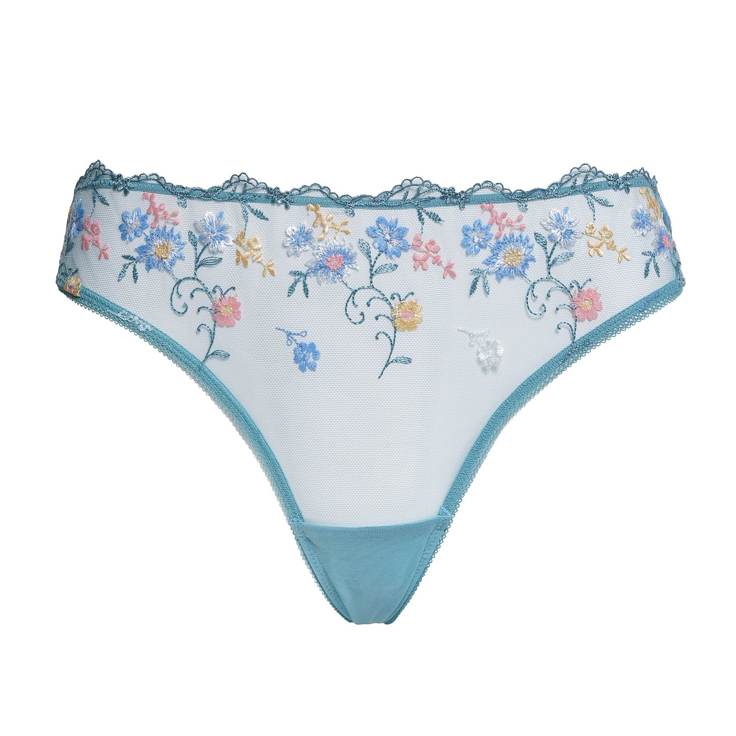 Poesie Thong In Floral Sky Blue - Huit - BraTopia