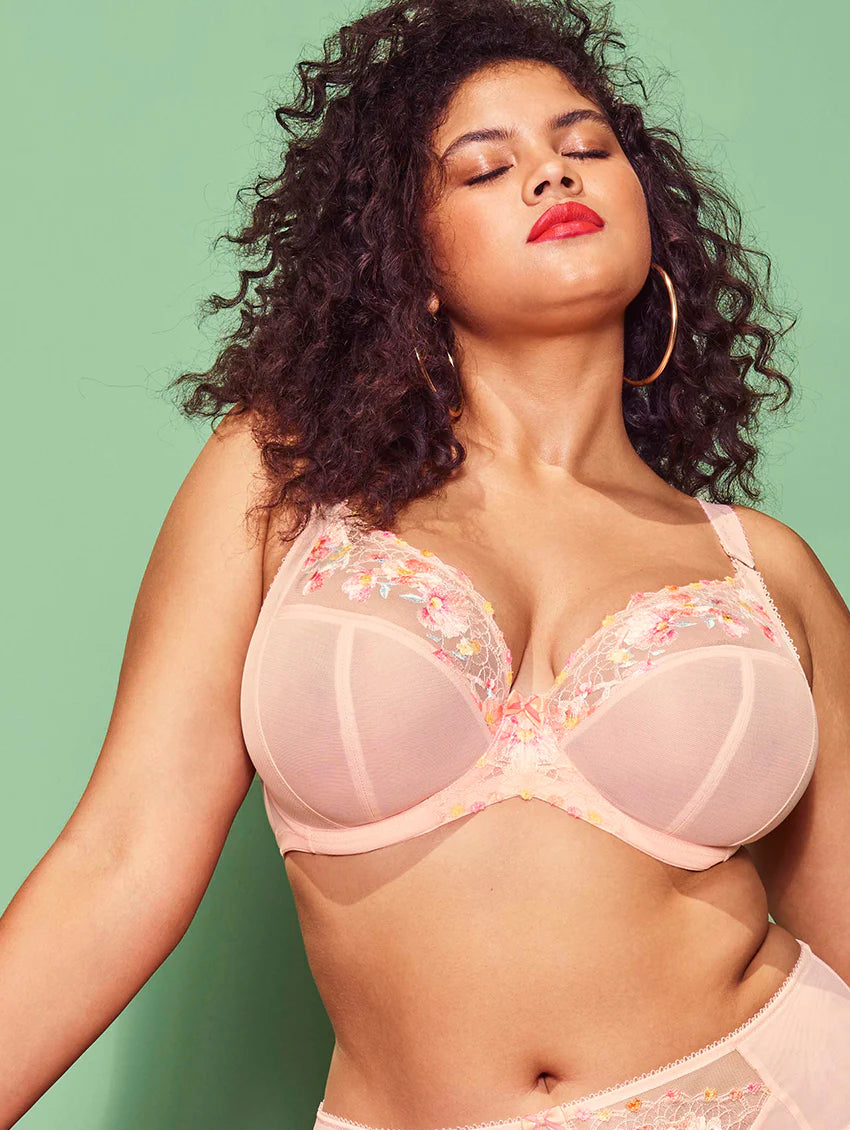 Himari Underwired Plunge Bra In Peach Whisper - Elomi - BraTopia