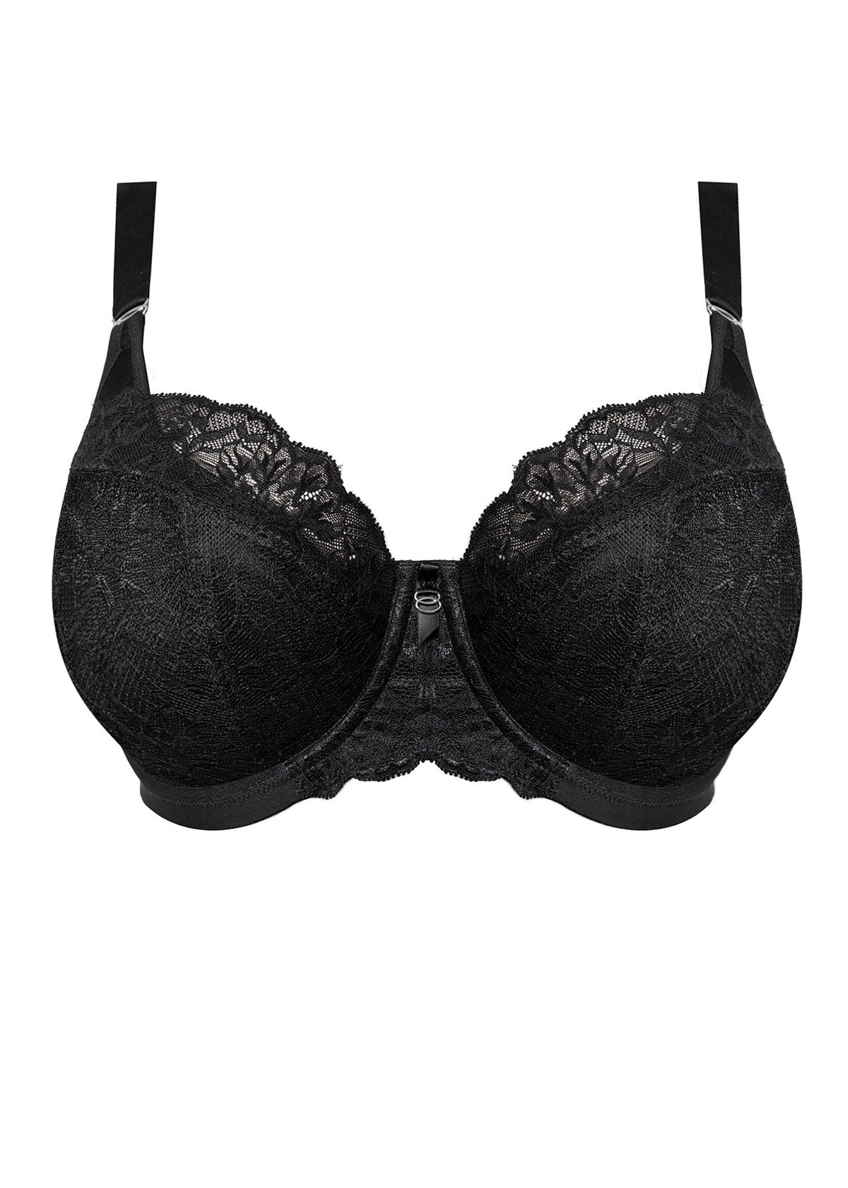 Brianna Underwired Padded Half Cup Bra In Black - Elomi - BraTopia