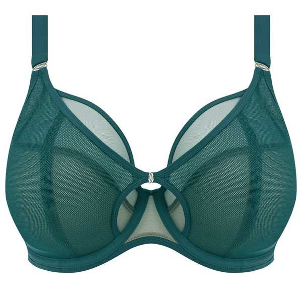 Kintai Underwired Plunge Bra In Deep Teal - Elomi - BraTopia