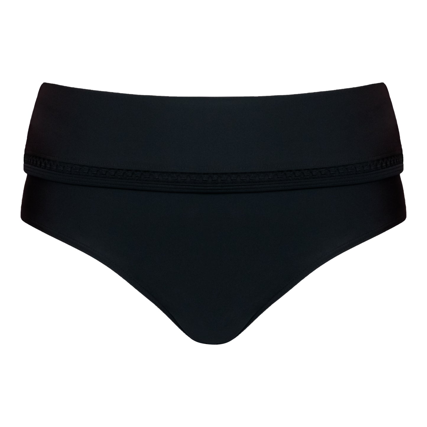 First Class Deep Fold Over Bikini Brief In Black - Curvy Kate - BraTopia