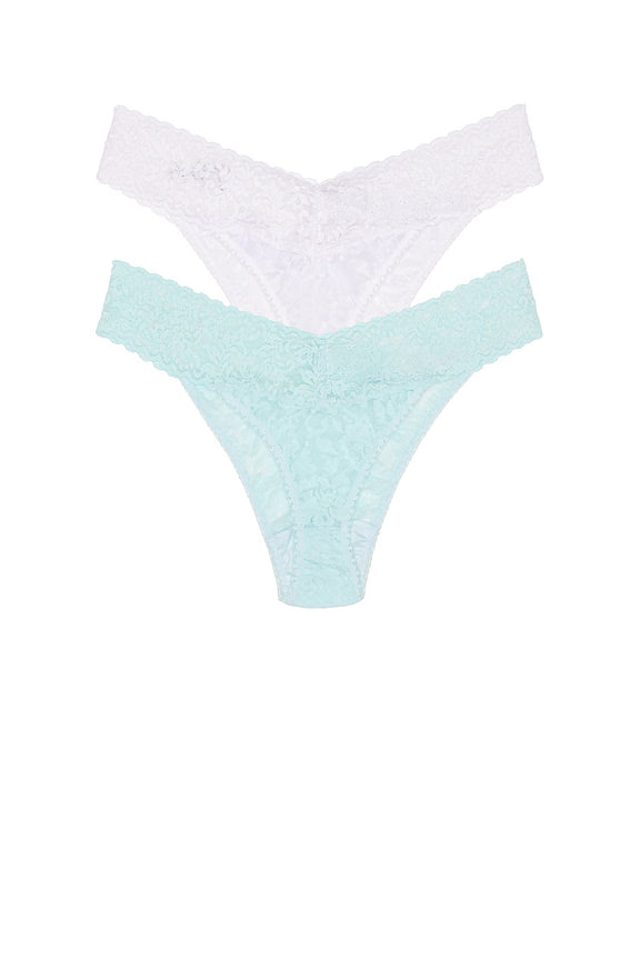 I Do & Mrs Original Rise Signature Lace Box Set in White and Celeste - Hanky Panky