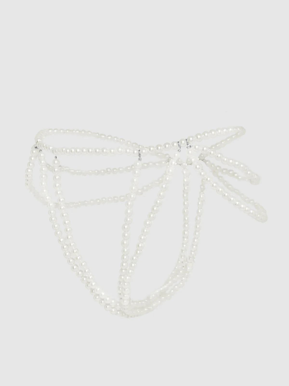 Pearl Draped Panty in White - House of Desire