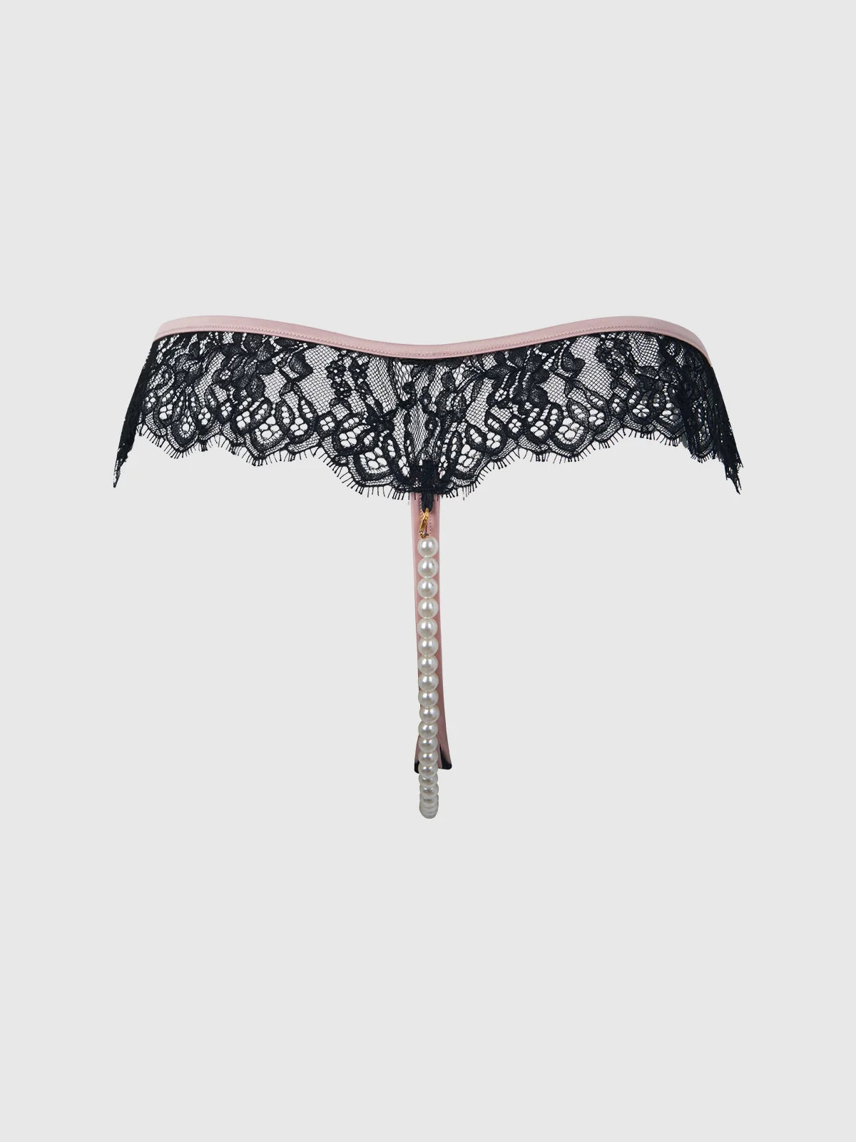 Jocelyn Lace & Pearl Crotchless Thong - House of Desire