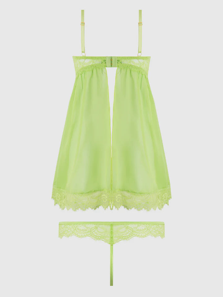 Shavon Babydoll In Lime Green - House of Desire - BraTopia