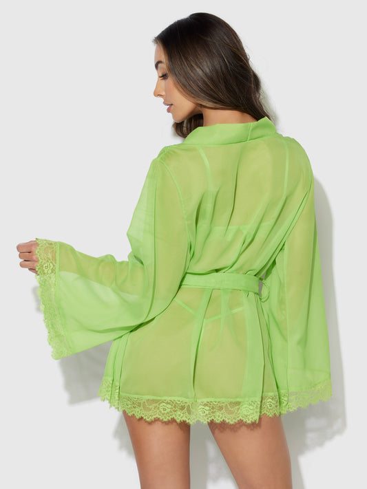 Shavon Robe In Lime Green - House of Desire