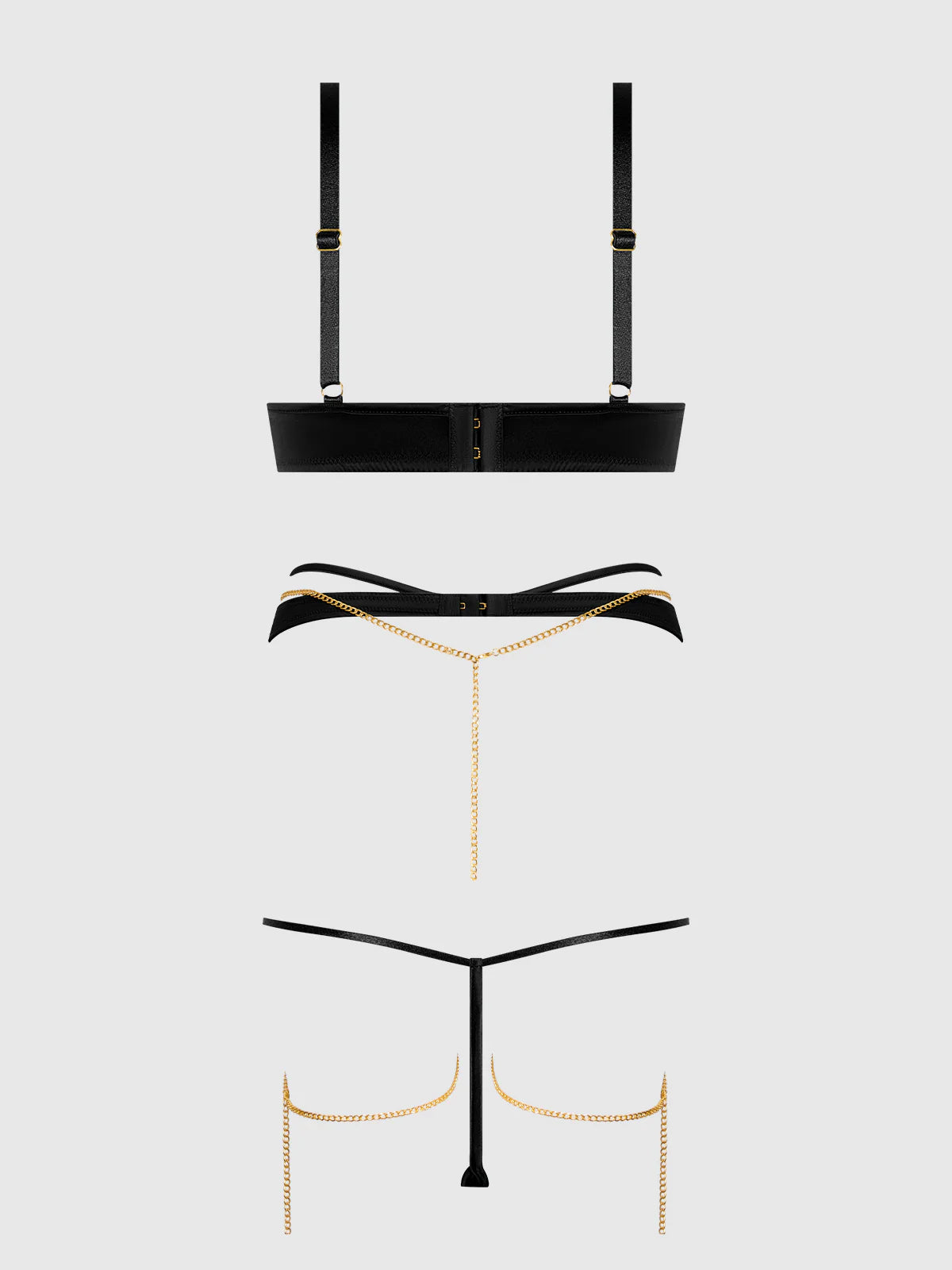 Evangeline Satin Chain Bra Set - House of Desire