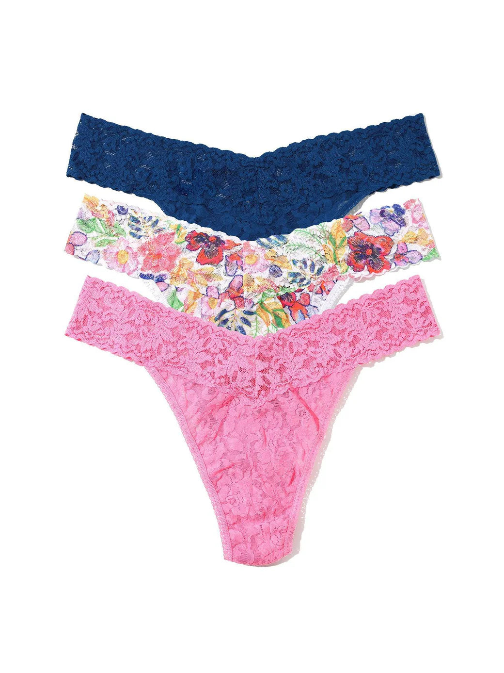3 Original Rise Thongs In Amused, Carousel & Adorned - Hanky Panky